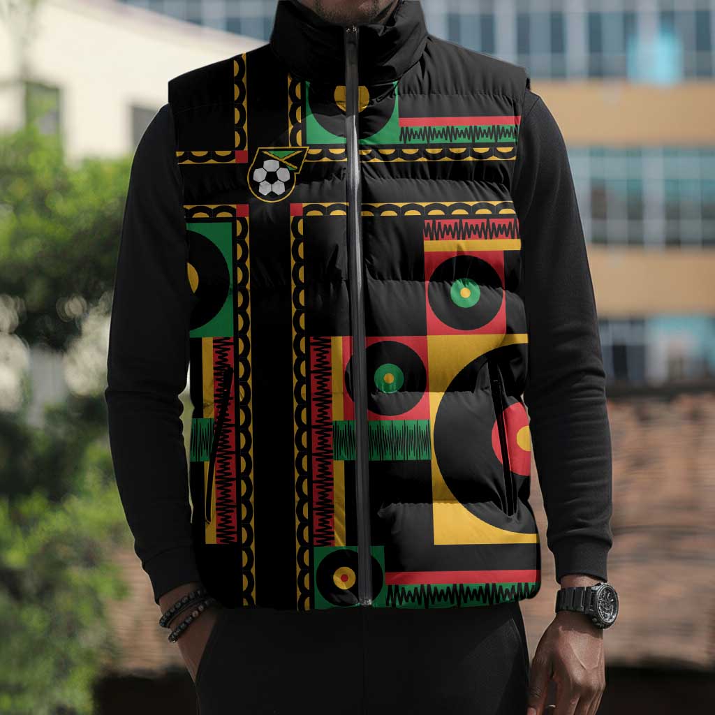 Jamaica Soccer 2026 Sleeveless Puffer Jacket Reggae Stylized