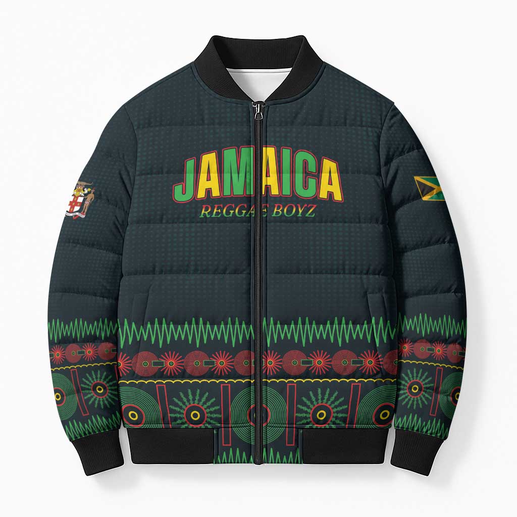 Custom Soccer 2026 Jamaica Bomber Puffer Jacket Reggae Music Spirit