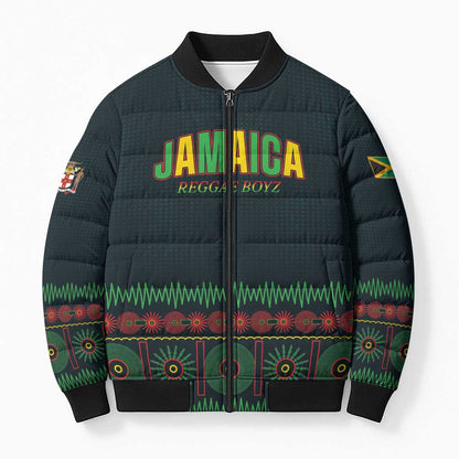 Custom Soccer 2026 Jamaica Bomber Puffer Jacket Reggae Music Spirit