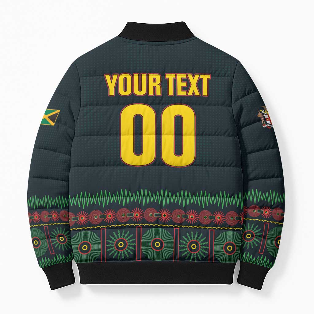 Custom Soccer 2026 Jamaica Bomber Puffer Jacket Reggae Music Spirit
