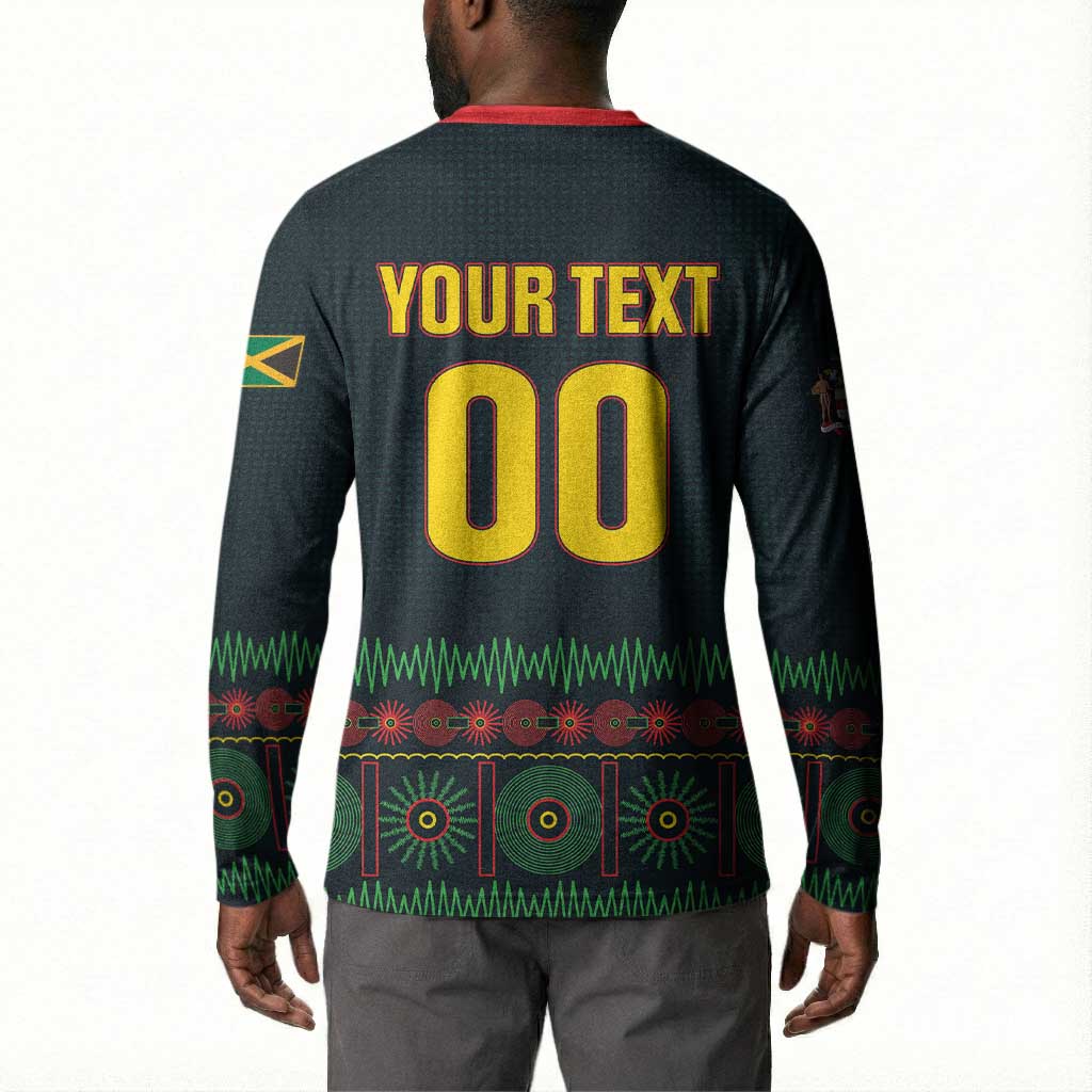 Custom Soccer 2026 Jamaica Button Sweatshirt Reggae Music Spirit