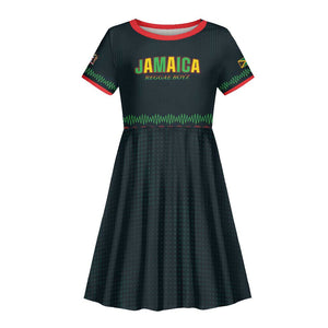 Custom Soccer 2026 Jamaica Kid Short Sleeve Dress Reggae Music Spirit