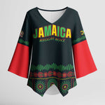 Custom Soccer 2026 Jamaica Kimono Sleeve Blouse Reggae Music Spirit