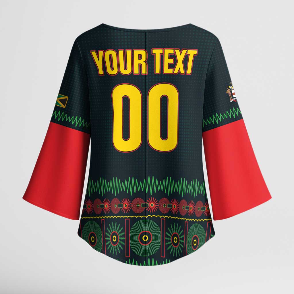 Custom Soccer 2026 Jamaica Kimono Sleeve Blouse Reggae Music Spirit