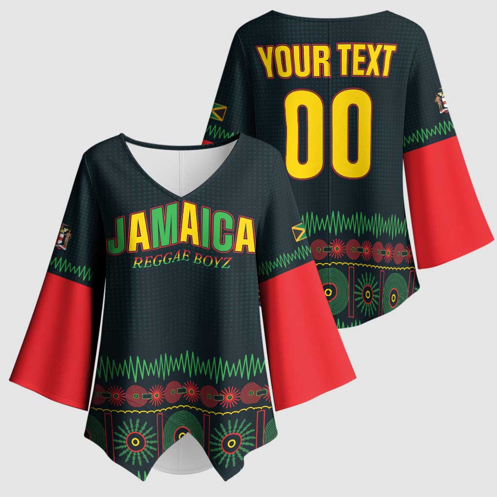 Custom Soccer 2026 Jamaica Kimono Sleeve Blouse Reggae Music Spirit