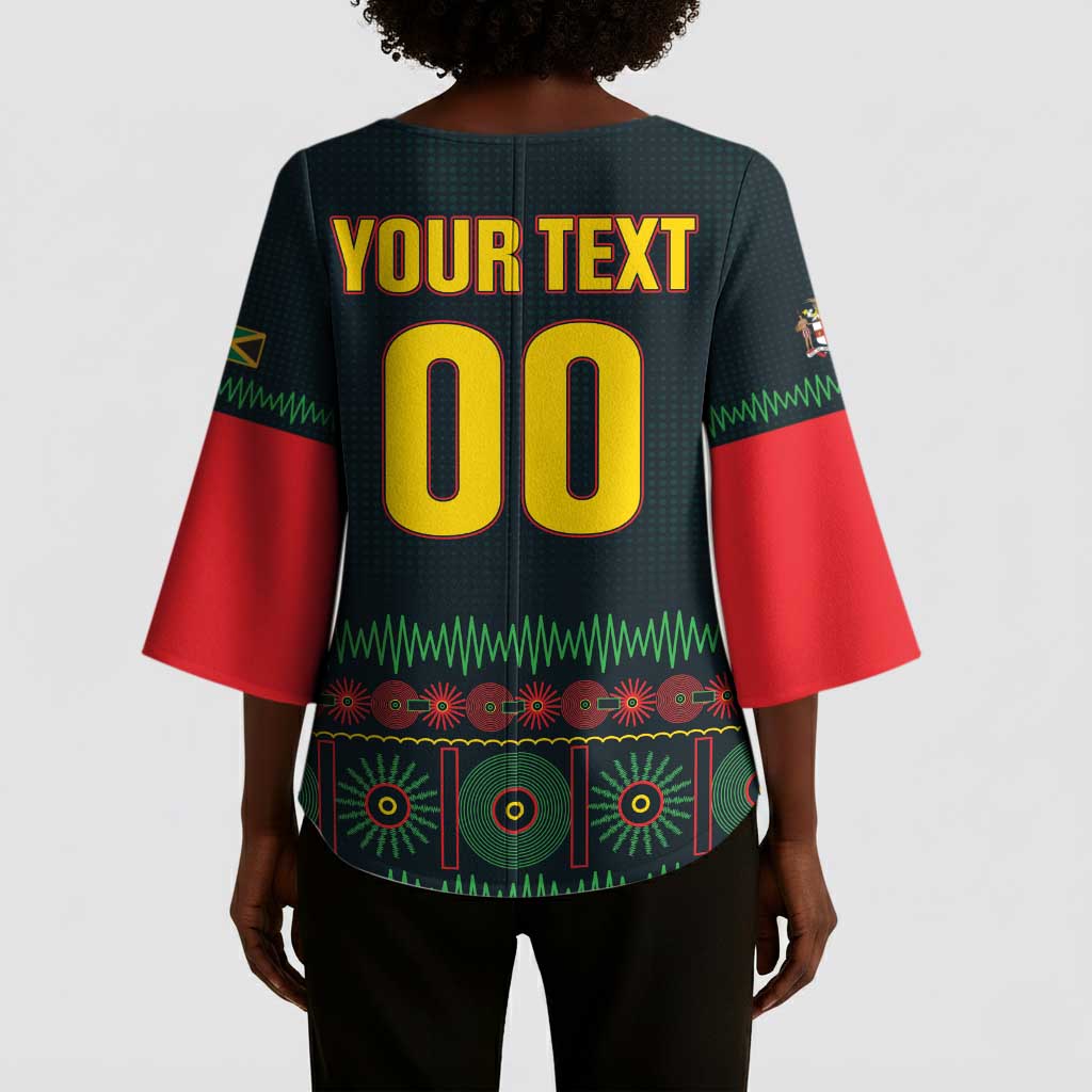 Custom Soccer 2026 Jamaica Kimono Sleeve Blouse Reggae Music Spirit
