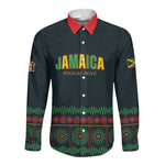 Custom Soccer 2026 Jamaica Long Sleeve Button Shirt Reggae Music Spirit
