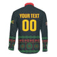 Custom Soccer 2026 Jamaica Long Sleeve Button Shirt Reggae Music Spirit