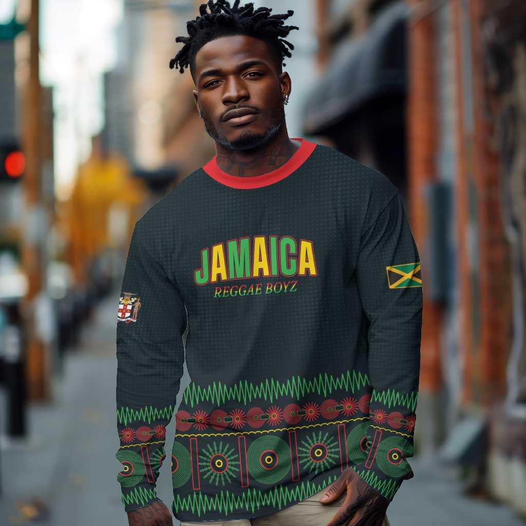 Custom Soccer 2026 Jamaica Long Sleeve Shirt Reggae Music Spirit