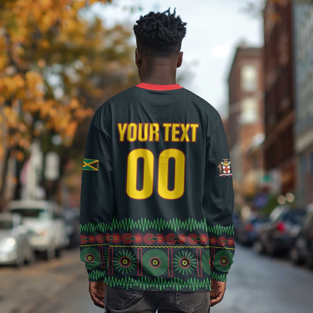 Custom Soccer 2026 Jamaica Long Sleeve Shirt Reggae Music Spirit