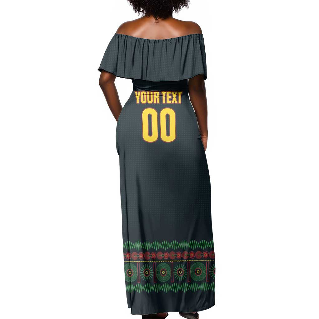Custom Soccer 2026 Jamaica Off Shoulder Maxi Dress Reggae Music Spirit