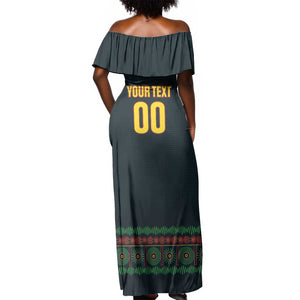 Custom Soccer 2026 Jamaica Off Shoulder Maxi Dress Reggae Music Spirit