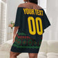 Custom Soccer 2026 Jamaica Off Shoulder Short Dress Reggae Music Spirit