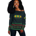 Custom Soccer 2026 Jamaica Off Shoulder Sweater Reggae Music Spirit