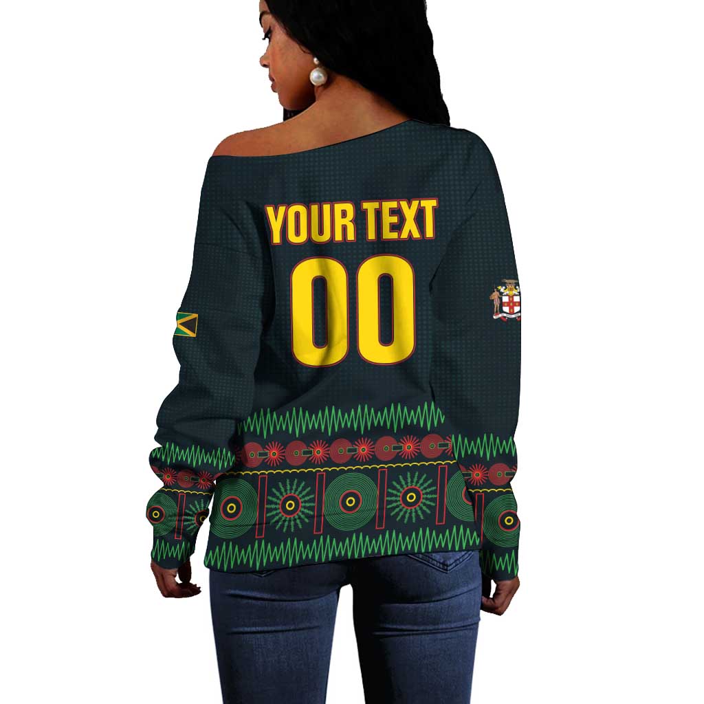 Custom Soccer 2026 Jamaica Off Shoulder Sweater Reggae Music Spirit