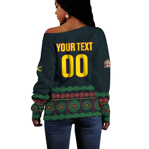 Custom Soccer 2026 Jamaica Off Shoulder Sweater Reggae Music Spirit