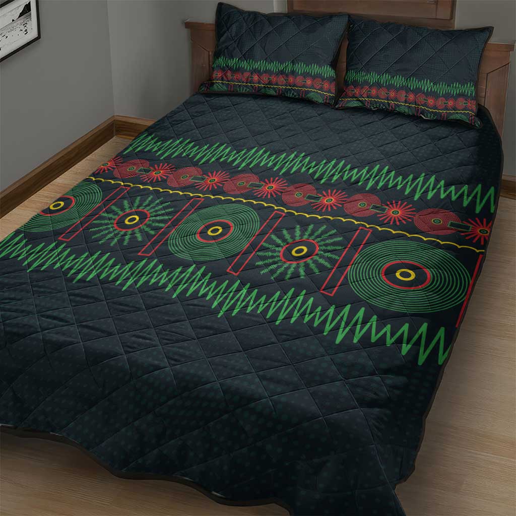 Soccer 2026 Jamaica Quilt Bed Set Reggae Music Spirit