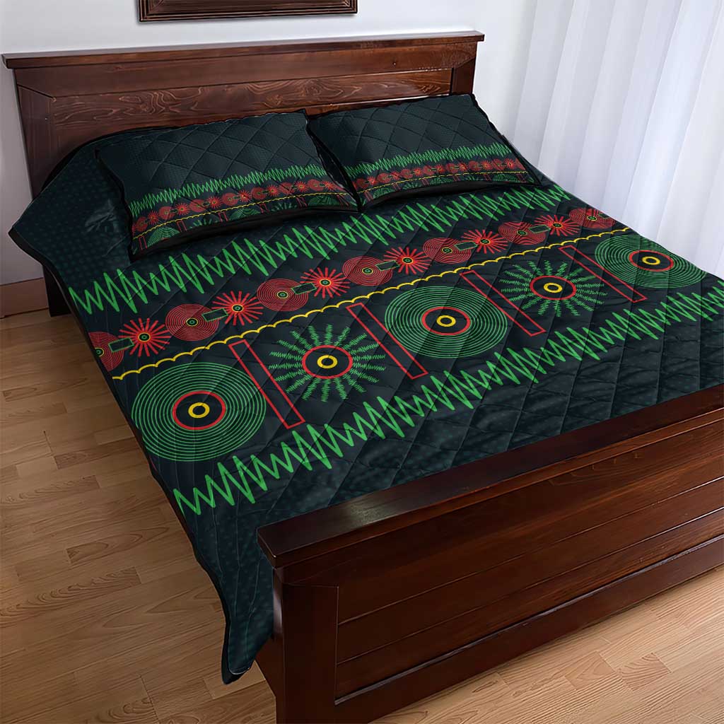 Soccer 2026 Jamaica Quilt Bed Set Reggae Music Spirit