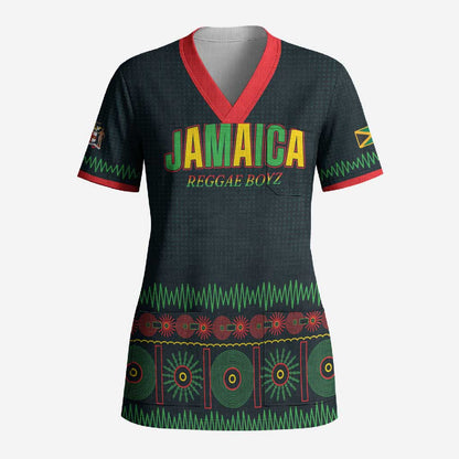 Custom Soccer 2026 Jamaica Scrub Top Reggae Music Spirit