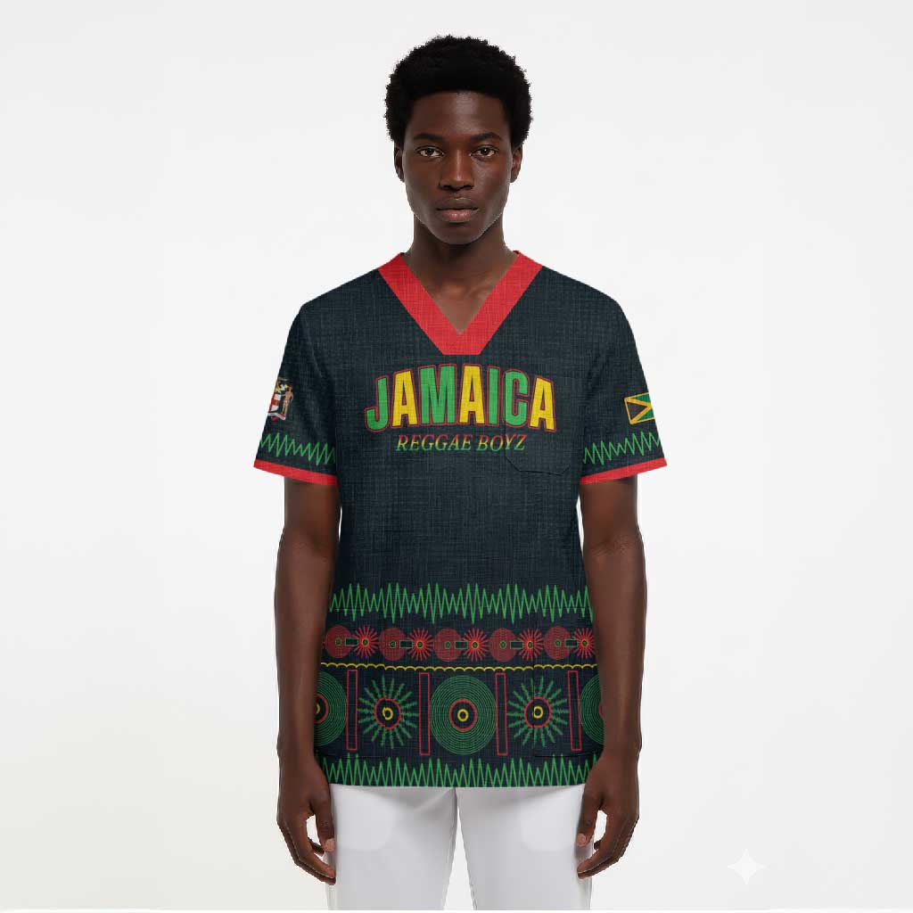 Custom Soccer 2026 Jamaica Scrub Top Reggae Music Spirit