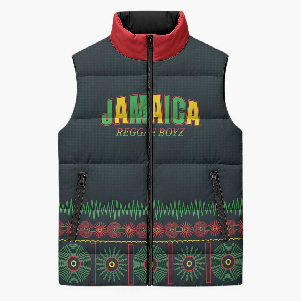 Custom Soccer 2026 Jamaica Sleeveless Puffer Jacket Reggae Music Spirit