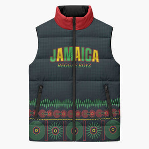 Custom Soccer 2026 Jamaica Sleeveless Puffer Jacket Reggae Music Spirit