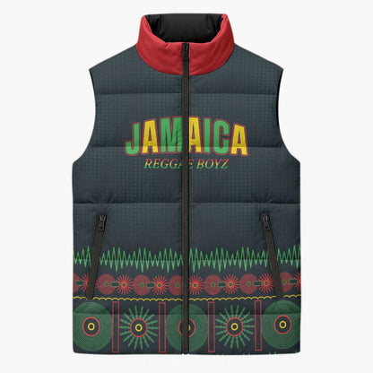 Custom Soccer 2026 Jamaica Sleeveless Puffer Jacket Reggae Music Spirit