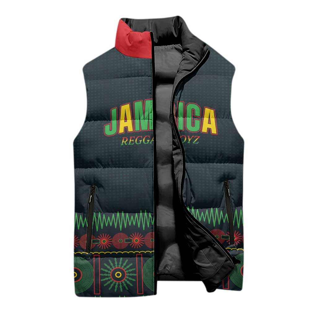 Custom Soccer 2026 Jamaica Sleeveless Puffer Jacket Reggae Music Spirit