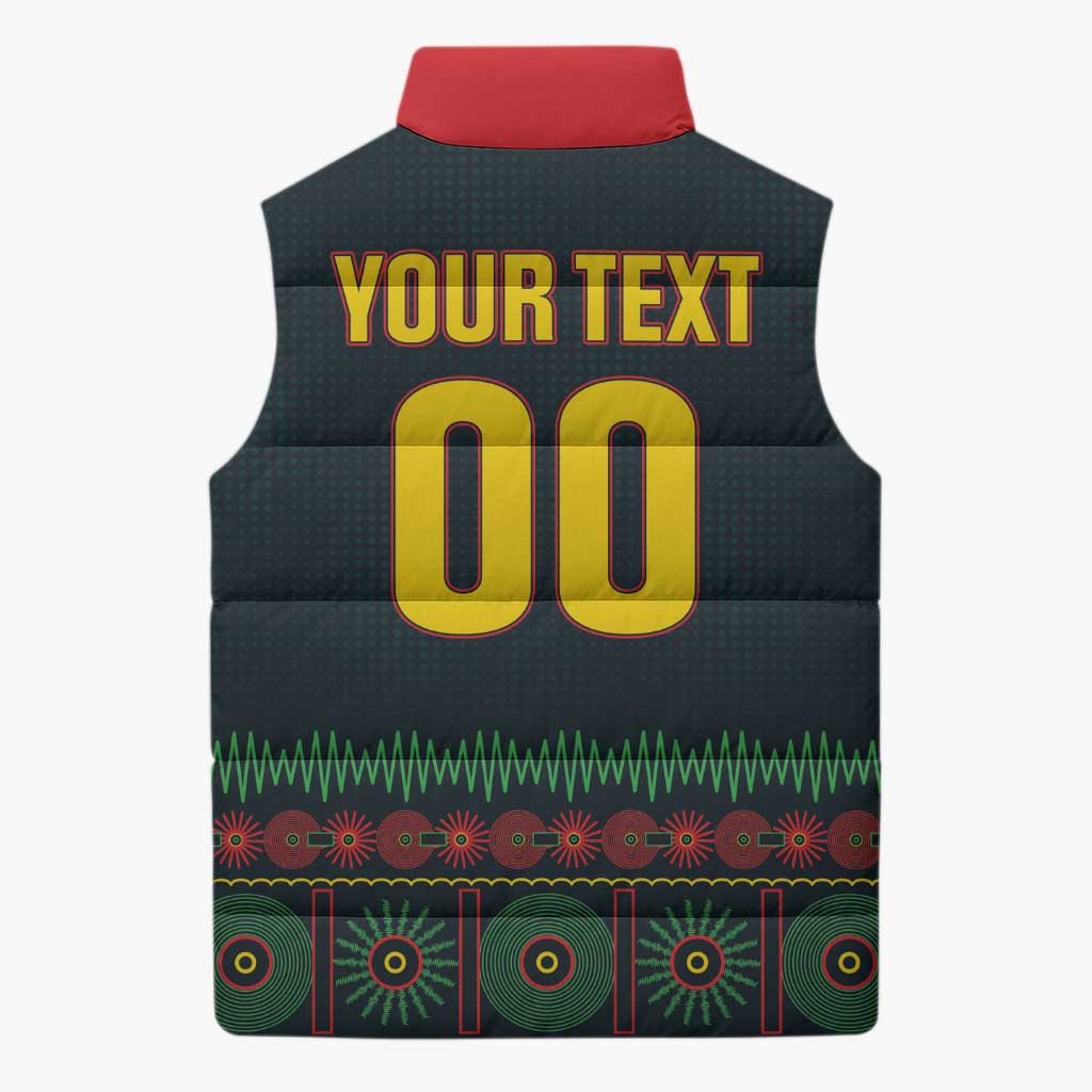 Custom Soccer 2026 Jamaica Sleeveless Puffer Jacket Reggae Music Spirit
