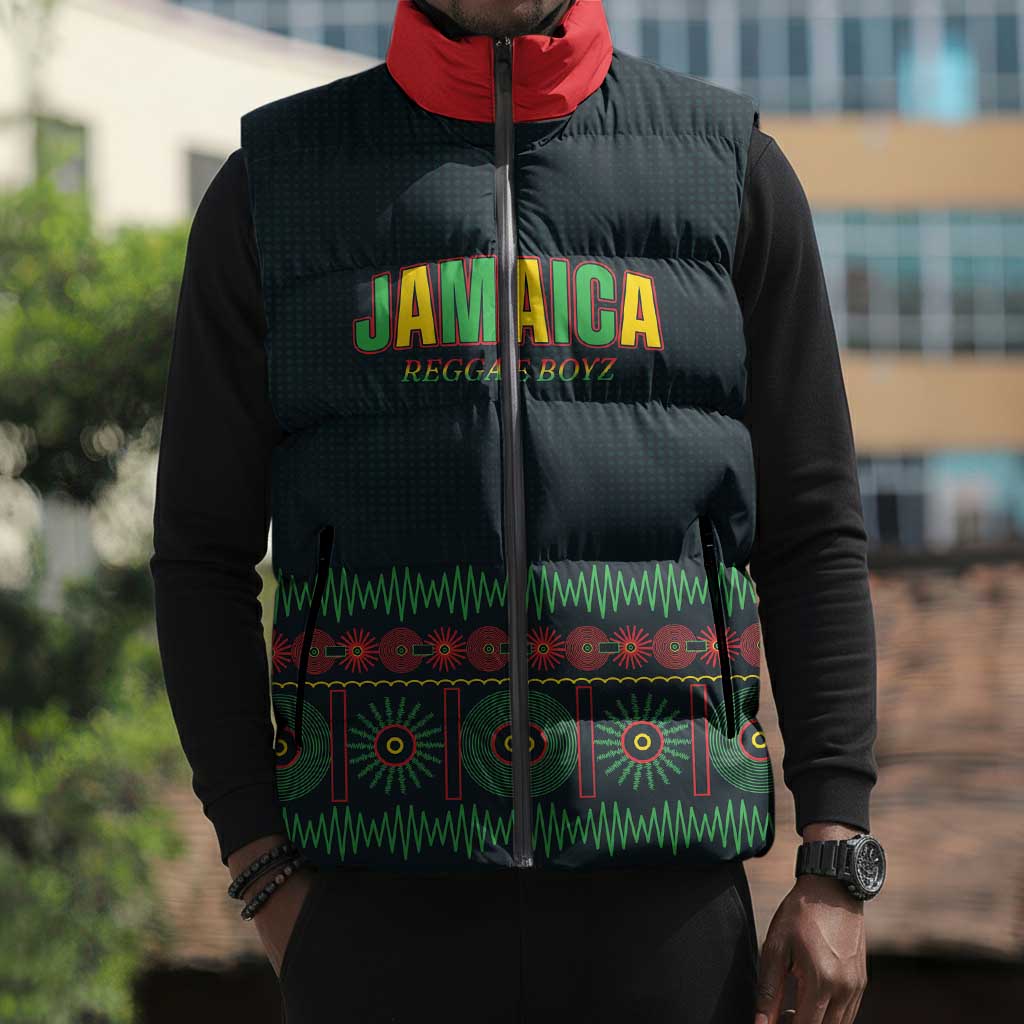 Custom Soccer 2026 Jamaica Sleeveless Puffer Jacket Reggae Music Spirit