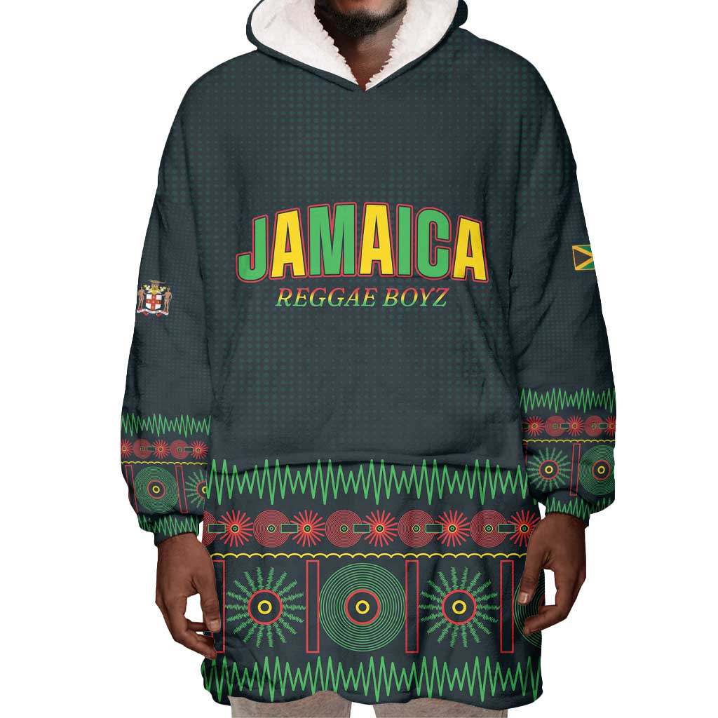 Custom Soccer 2026 Jamaica Wearable Blanket Hoodie Reggae Music Spirit