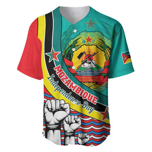 Personalized Mozambique Independence Day Baseball Jersey - June 25, Mozambiki Emblem