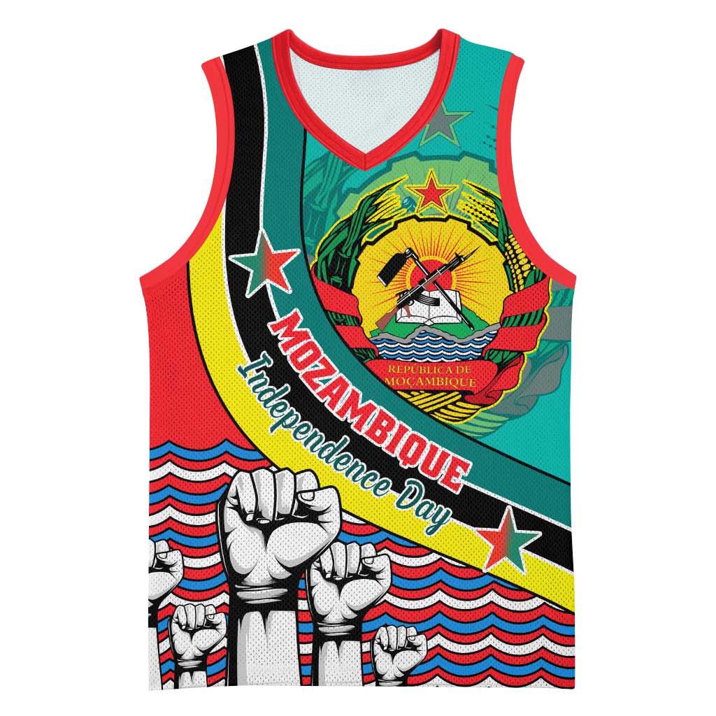 Personalized Mozambique Independence Day Basketball Jersey - June 25, Mozambiki Emblem LT01