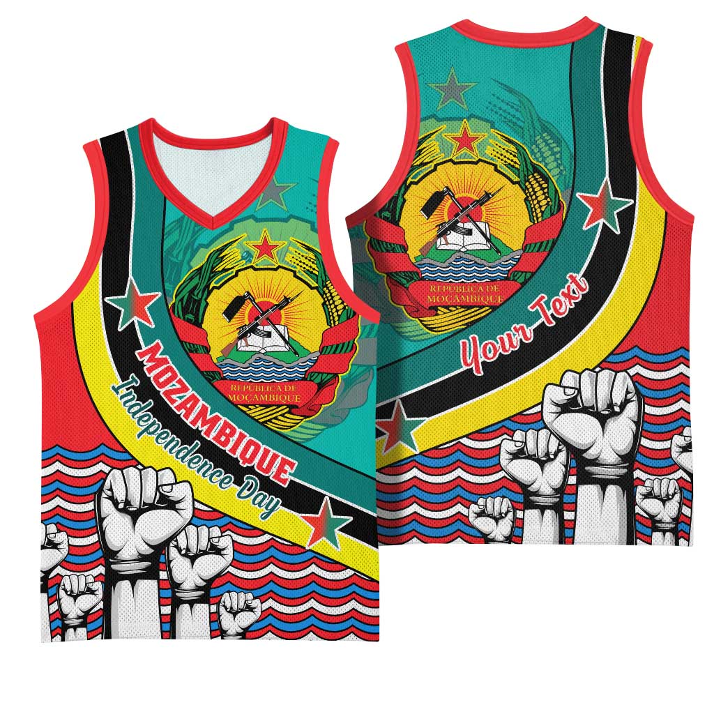Personalized Mozambique Independence Day Basketball Jersey - June 25, Mozambiki Emblem LT01