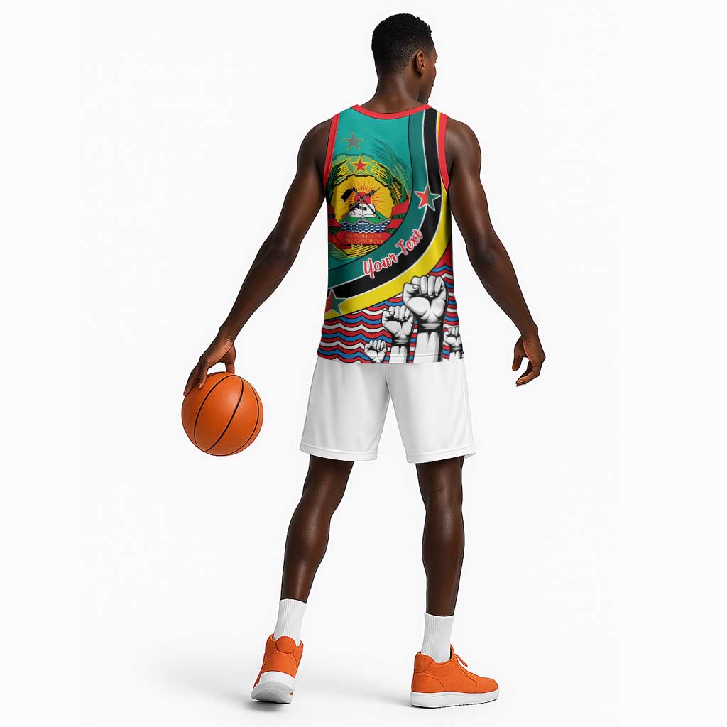 Personalized Mozambique Independence Day Basketball Jersey - June 25, Mozambiki Emblem LT01