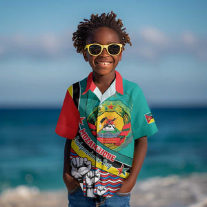 Personalized Mozambique Independence Day Kid Hawaiian Shirt - June 25, Mozambiki Emblem