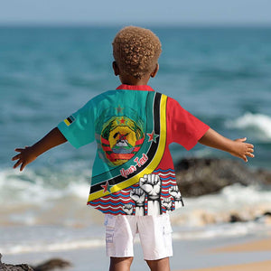 Personalized Mozambique Independence Day Kid Hawaiian Shirt - June 25, Mozambiki Emblem