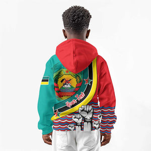 Personalized Mozambique Independence Day Kid Hoodie - June 25, Mozambiki Emblem