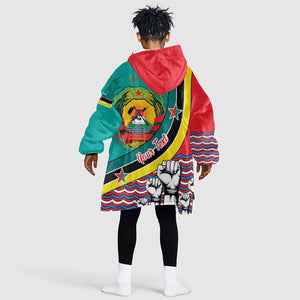 Personalized Mozambique Independence Day KId Wearable Blanket Hoodie - June 25, Mozambiki Emblem