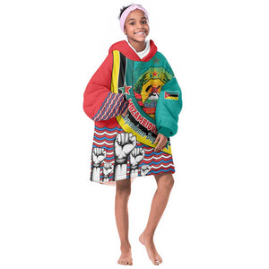 Personalized Mozambique Independence Day KId Wearable Blanket Hoodie - June 25, Mozambiki Emblem