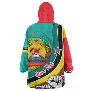 Personalized Mozambique Independence Day KId Wearable Blanket Hoodie - June 25, Mozambiki Emblem