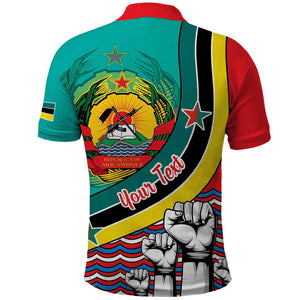 Personalized Mozambique Independence Day Polo Shirt - June 25, Mozambiki Emblem