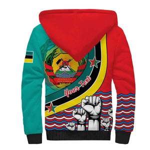 Personalized Mozambique Independence Day Sherpa Hoodie - June 25, Mozambiki Emblem