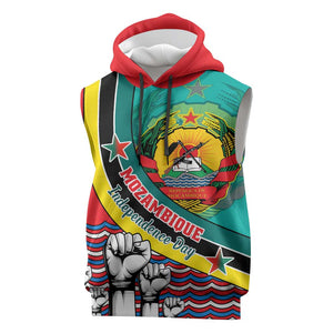Personalized Mozambique Independence Day Sleeveless Hoodie - June 25, Mozambiki Emblem - African Pride