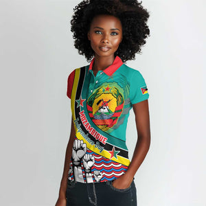 Personalized Mozambique Independence Day Women Polo Shirt - June 25, Mozambiki Emblem