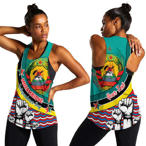 Personalized Mozambique Independence Day Women Racerback Tank - June 25, Mozambiki Emblem