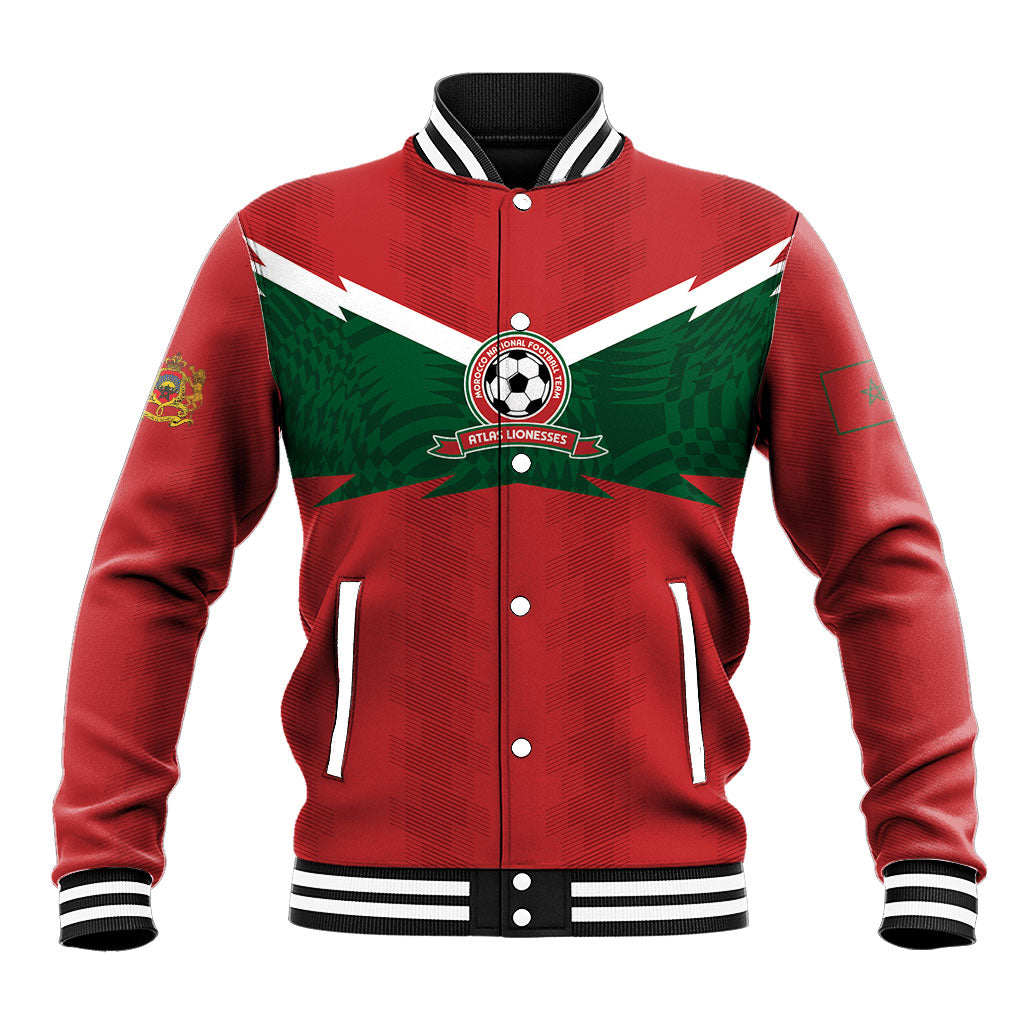 Custom Morocco 2026 Football Baseball Jacket Atlas Lionesses Born Winners
