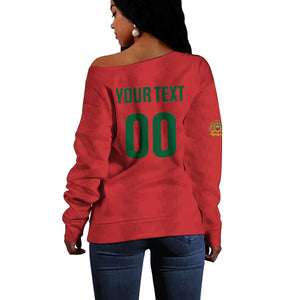 Custom Morocco 2026 Football Off Shoulder Sweater Atlas Lionesses Born Winners