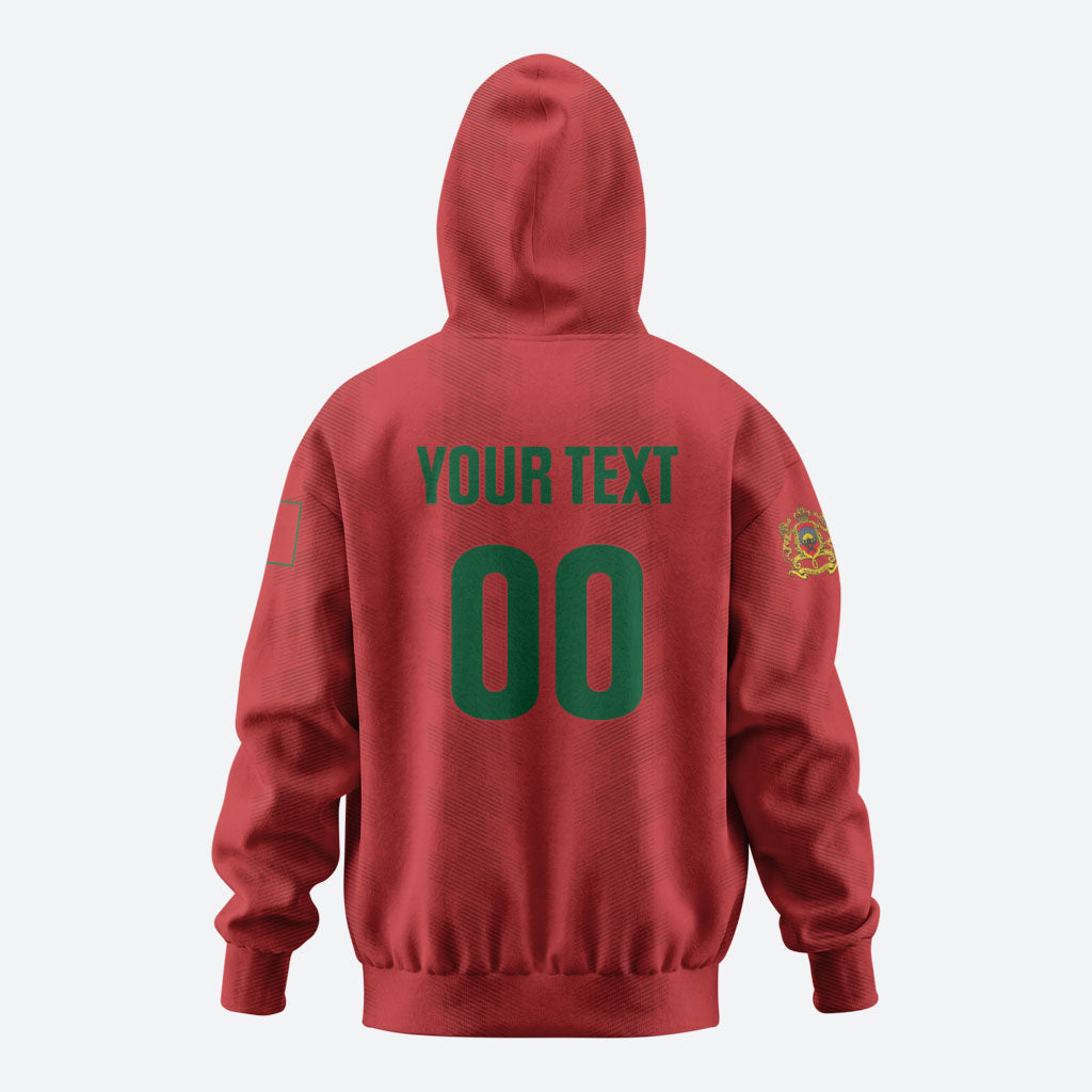Custom Morocco 2026 Football Zip Hoodie Atlas Lionesses Born Winners