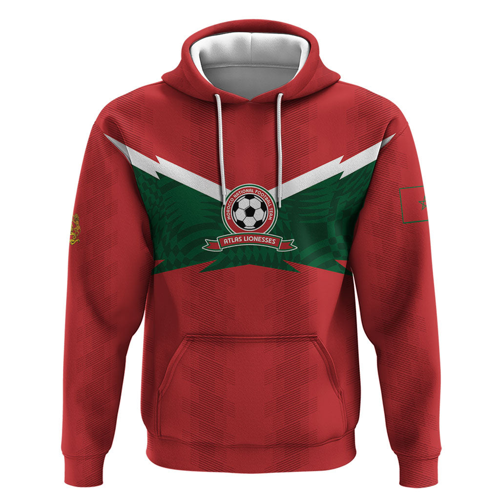 Custom Morocco 2026 Football Zip Hoodie Atlas Lionesses Born Winners